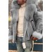 Mens Luxury Suede Leather Fur Coat